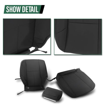 Solid Spare Fit For 07-13 Chevy Silverado GMC Sierra Crew Cab Full Set Seat Covers Replace