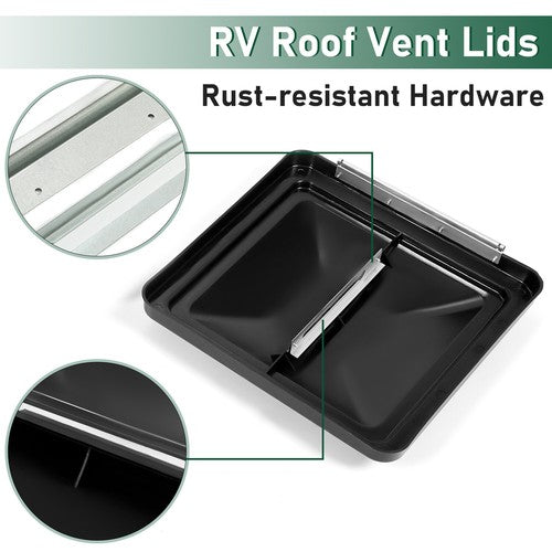 Solid Spare 14"X14" For RV Replacement Roof Vent Cover Black Camper (Trailer) Vent Cover
