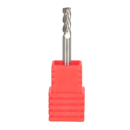 Solid Spare 3Pcs 1/8" 3 Flute Regular Length Carbide End Mill for Aluminum X 3/8" Cut Length