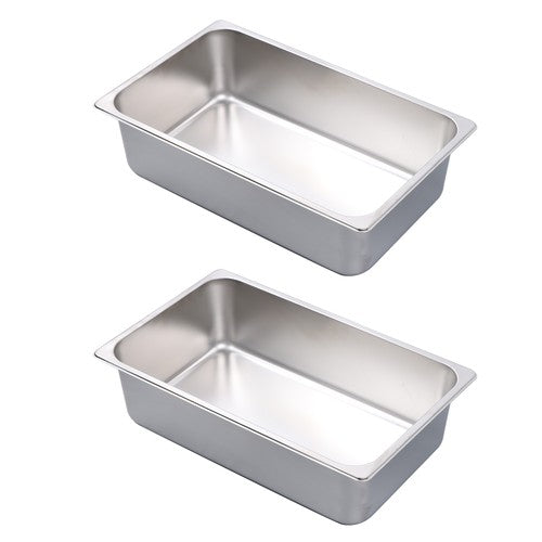Solid Spare 2 Pack 6 Inch Deep Full Size Restaurant Steam Table Pans Without Lid