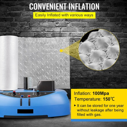 984' x16" Air Cushion Machine Film Small Bubble Pillow Packaging Padding 4 Rolls