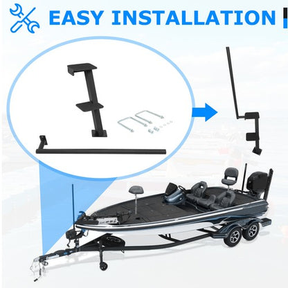 Solid Spare Adjustable Trailer Tongue 2 Steps Dual Steps For Bass Boat Trailer Pontoon Boats