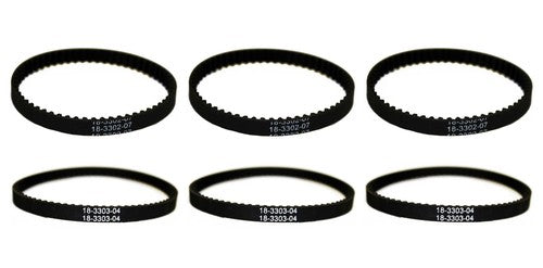 Solid Spare (3) BELT SETS FOR BISSELL PROHEAT 2X 2036688 / 2036804 - 6 BELTS TOTAL