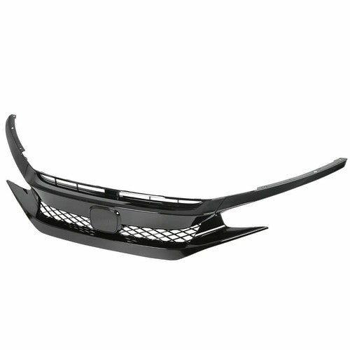 Solid Spare Front Grille For Honda Civic 2019-2021 2020 Coupe Sedan Type-r Style Black Mesh