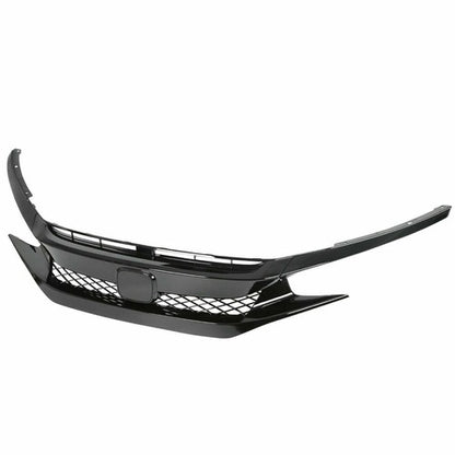 Solid Spare Front Grille For Honda Civic 2019-2021 2020 Coupe Sedan Type-r Style Black Mesh