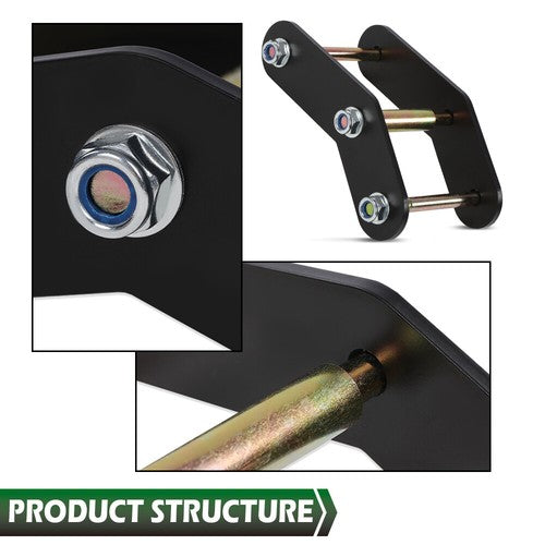 Solid Spare 2" Front + Rear Shackle Relocation Lift Kit Fit For 1987-1995 Jeep Wrangler YJ