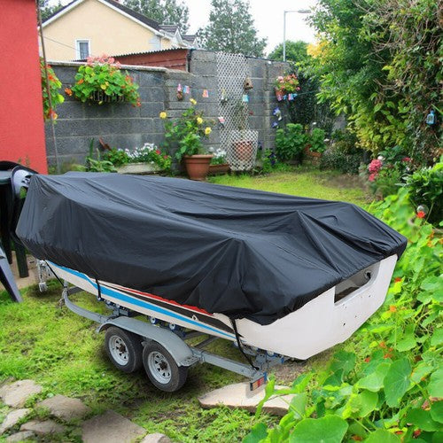 Solid Spare 11-13FT Heavy Duty Trailerable Boat Cover Waterproof Fish Ski V-Hull Runabout US