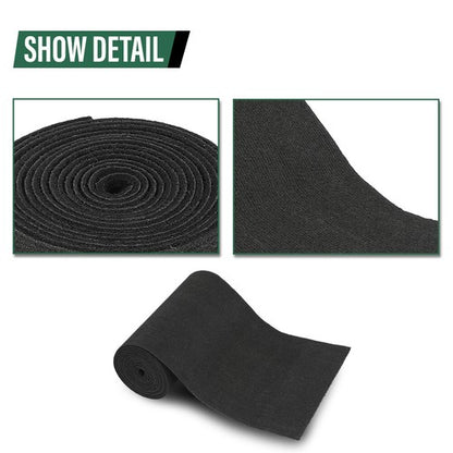 Solid Spare 12" x 12' Ribbed Bunk Carpet / Marine Boat Trailer Runners / Outdoor - Black