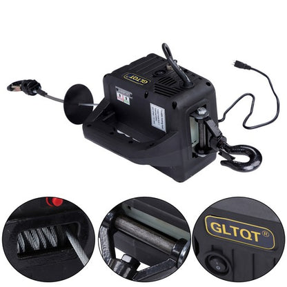 Solid Spare 1500W 2-in-1 Portable Electric Hoist Power Winch 1100 lbs Wired Remote Control