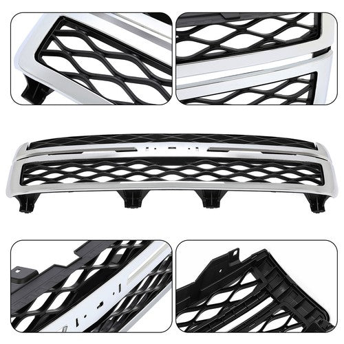 Solid Spare Grille Assembly For 2011-14 Silverado 2500 HD Silverado 3500 HD Black and Chrome