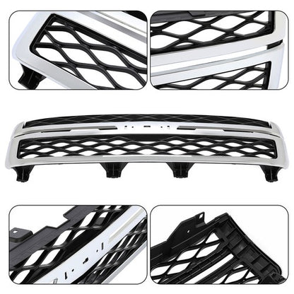 Solid Spare Grille Assembly For 2011-14 Silverado 2500 HD Silverado 3500 HD Black and Chrome