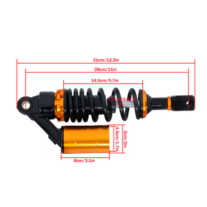 Solid Spare 11" 280mm Rear Shock Absorber Clevis for Honda Yamaha Scooter 50cc 70cc USA