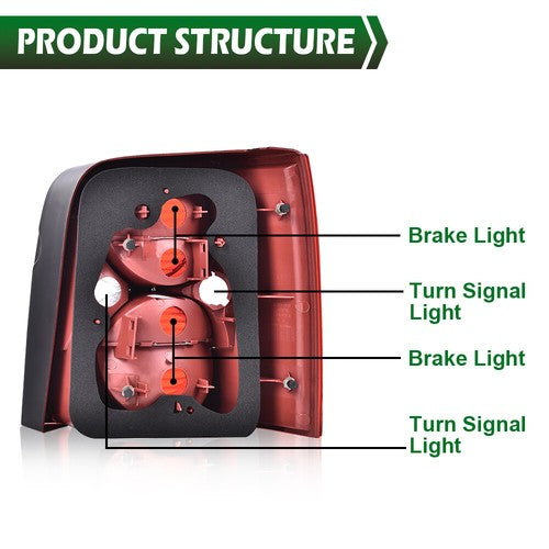 Solid Spare Fit For 00-05 Volkswagen Passat B5 Wagon Left Driver Side Tail Light Brake Lamp
