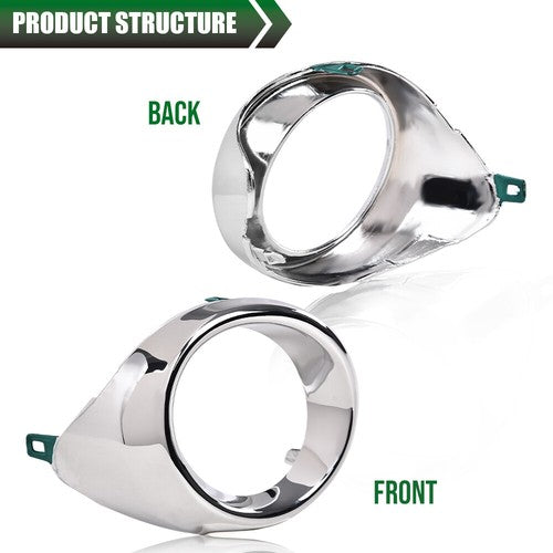 Solid Spare Front Bumper Fog Light Trim Left+Right Chrome Fit For 13-15 Lexus ES300h ES350