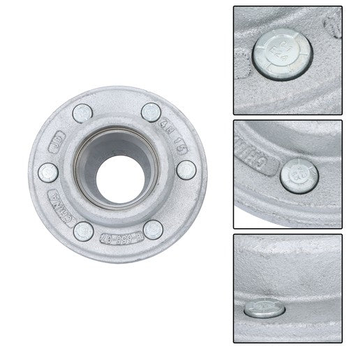 Solid Spare For 5200-6000lbs Spindle w/ Bearings 2 Sets 6 on 5.5" Galvanized Trailer Hub Kit