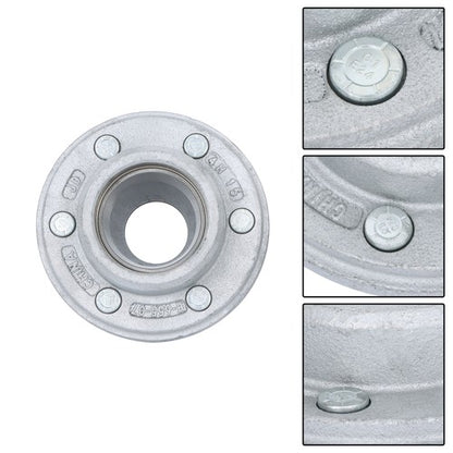 Solid Spare For 5200-6000lbs Spindle w/ Bearings 2 Sets 6 on 5.5" Galvanized Trailer Hub Kit