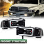 Solid Spare Fit For 94-02 Ram 1500 2500 3500 Black/Clear Corner LED DRL Headlight Headlamps
