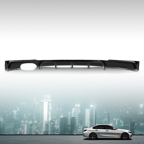 Solid Spare Fit For 2012-2019 BMW 3 Series F30 F31 M Sport Rear Bumper Diffuser Gloss Black
