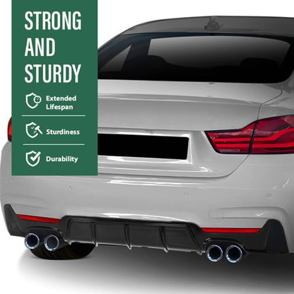 Solid Spare Rear Bumper Diffuser Quad Exhaust Fit For 14-20 BMW F32 F33 F36 4 Series M Sport