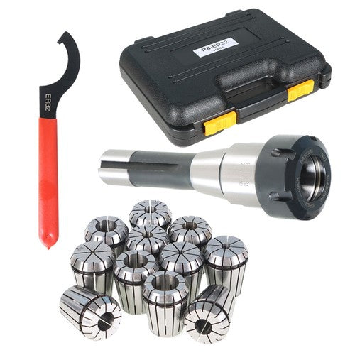 Solid Spare 11PC R8 Shank With ER32 Collet Set ER32 Chuck & Spanner For Milling Machine NEW