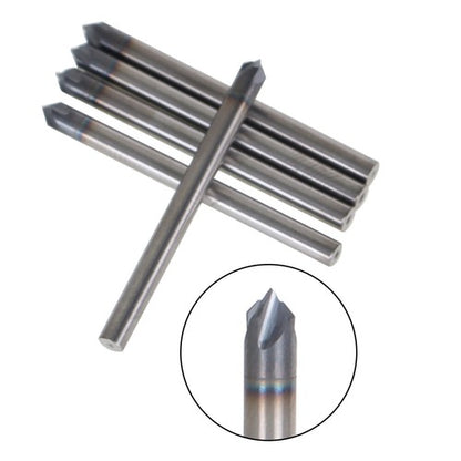 Solid Spare 5 Piece 1/8" 4 Flute 90 Degree Carbide Chamfer Mill 1-1/2" OAL - TiALN COATED