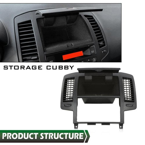 Solid Spare Fit For 2005-2006 Nissan Altima Dash Radio Bezel w/Storage Vents Glove Box Black