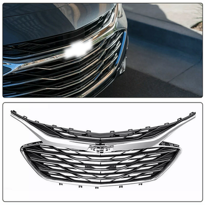 For 2019-2023 Chevrolet Malibu Front Bumper Upper Lower Grille Black Chrome 3PCS