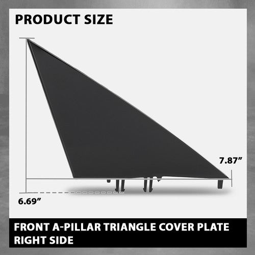 Solid Spare Front Right Side Triangle Door Mirror Flag Cover Fit For 2017-2023 Tesla Model 3