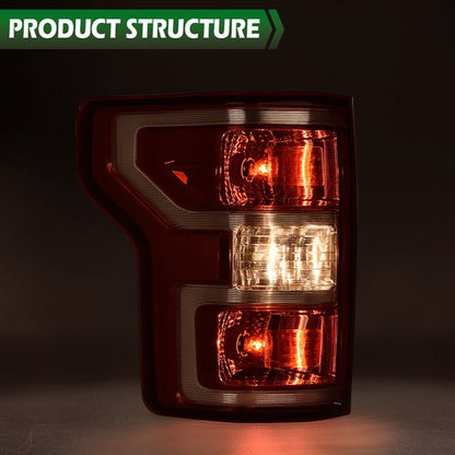 Solid Spare Fit For 2018-2020 Ford F150 F-150 Left Side Red Rear Tail Lights Replacement