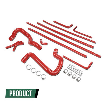 Solid Spare Fit For 88-94 Ford F-Series Bronco 5.0L/5.8L Silicone Radiator Hose Kit Red