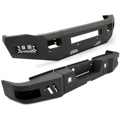 Solid Spare Front & Rear Bumper For Dodge Ram 2500 3500 2010-18 w/ LED lights Powder-Coated