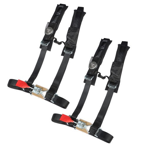 Solid Spare Pair Of 4 Point 2" Padded For Polaris RZR XP S 4 1000 Seat Belt Harness Black