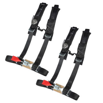 Solid Spare Pair Of 4 Point 2" Padded For Polaris RZR XP S 4 1000 Seat Belt Harness Black