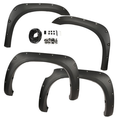 Solid Spare 4pcs Pocket Rivet Style Fender Flares Textured Fit For 2007-2013 Toyota Tundra