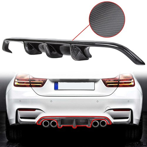 Solid Spare Carbon Fiber Style Rear Bumper Diffuser valance for BMW F80 M3 F82 M4 15-18