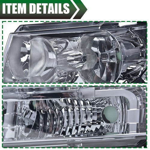 Solid Spare Fit For 07-14 Chevy Avalanche Tahoe Suburban Smoke Lens Chrome Headlights