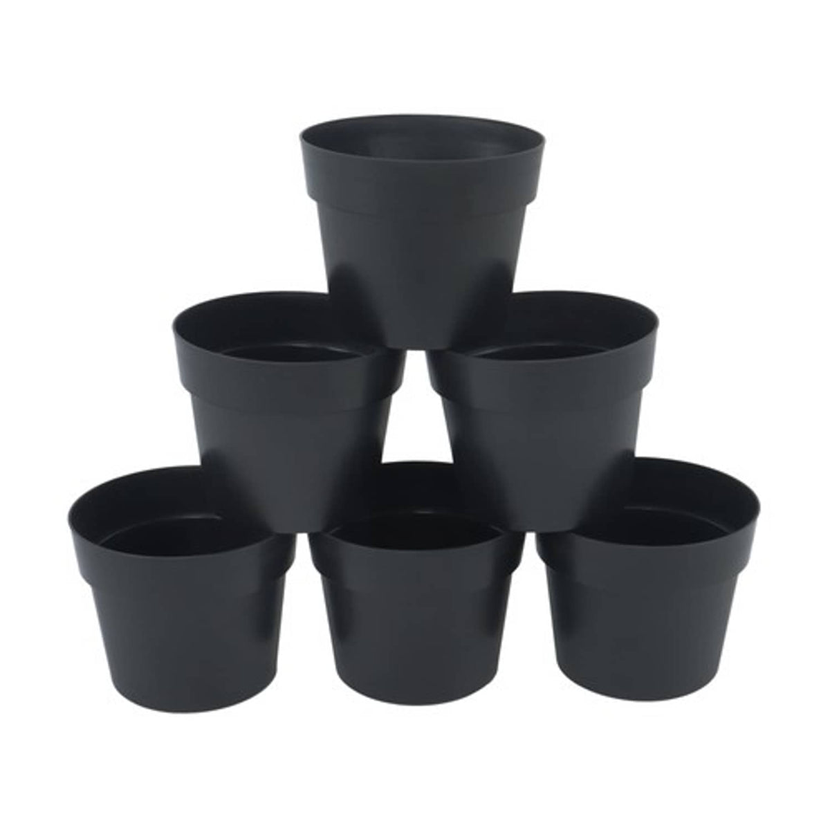 Solid Spare Heavy Duty 5 Gallon Planters Plastic Nursery Pots Flower Plant Pots 6 Pack