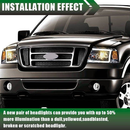 Solid Spare LED DRL Projector Headlight/lamps Chrome/Smoke Fit For 04-08 Ford F-150/Mark LT