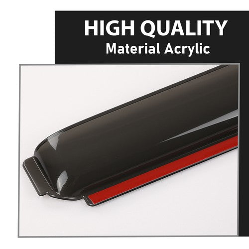 Solid Spare Fit For 15-24 Ford F150 SuperCrew Window Visor In Channel Rain Guards Vent Shade