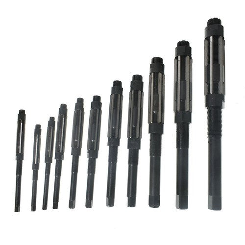 Solid Spare Adjustable 11Pcs Hand Reamers A-K, H4-H14, 15/32 to 1-1/2, HSS 6 Blades