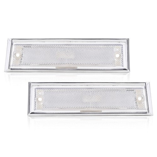 Solid Spare Pair Front Signal Side Marker Lights Clear Fit For 81-91 GMC Chevy Pickup Truck