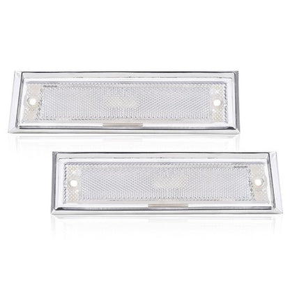 Solid Spare Pair Front Signal Side Marker Lights Clear Fit For 81-91 GMC Chevy Pickup Truck