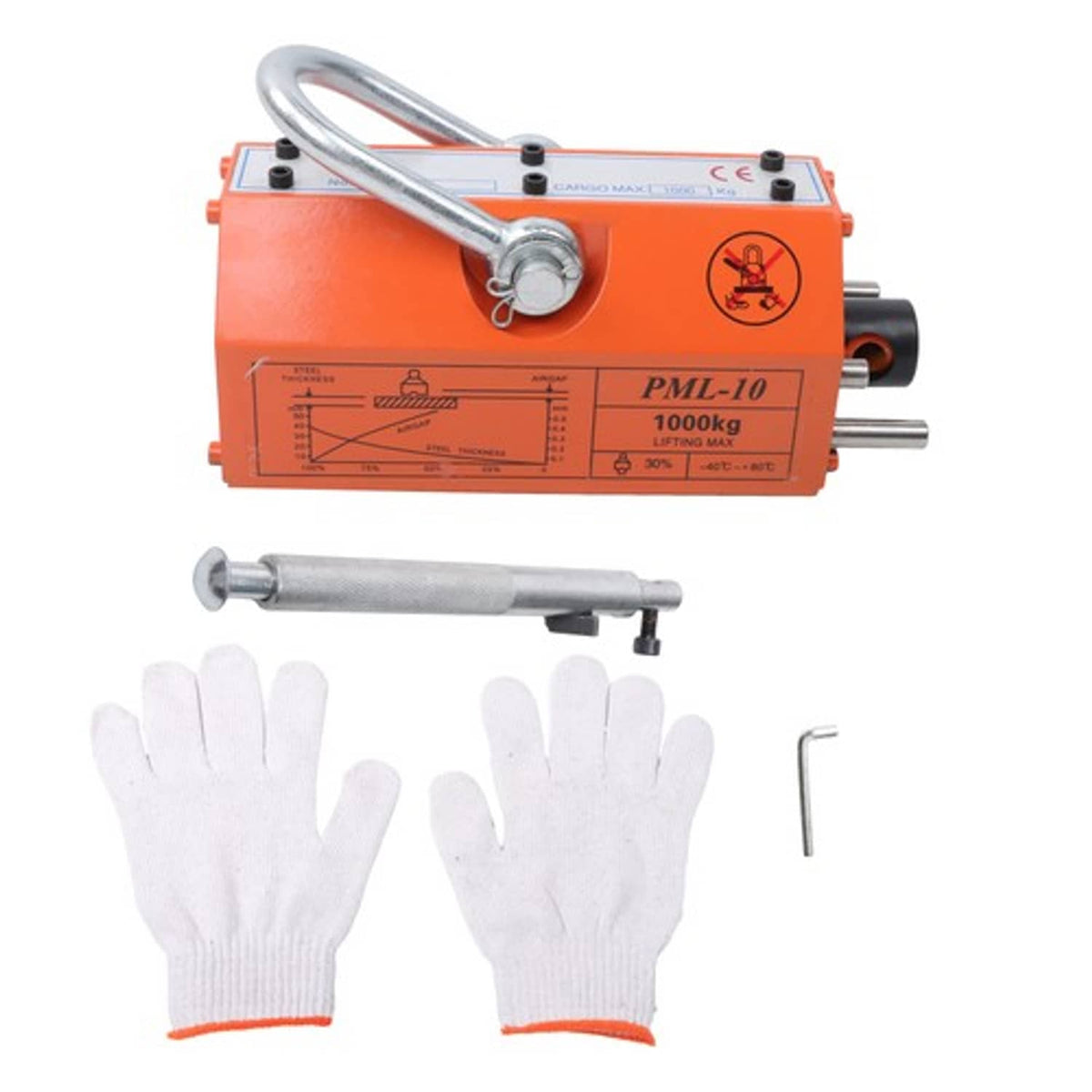 Solid Spare Neodymium Hoist 2200Lbs/1000kg Magnetic Lifter Lifting Magnet 2 Safety Factor