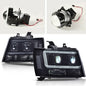 Solid Spare Fit For 2007-2014 Chevy Tahoe Suburban Smoked LED Projector Headlights Lamps