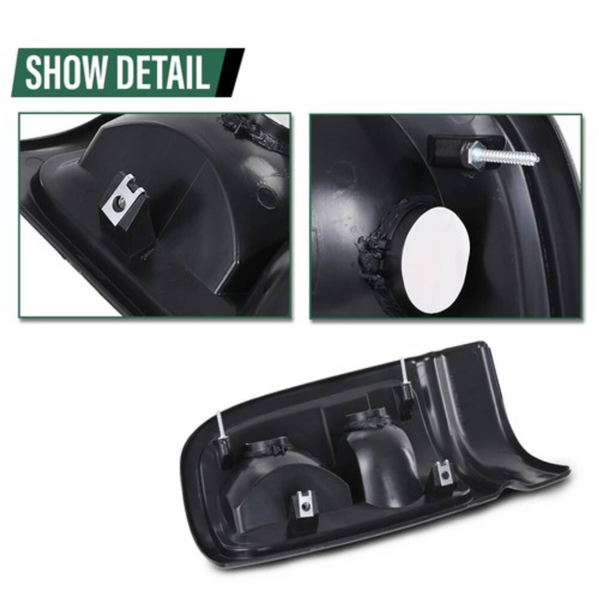 Solid Spare Fit For 94-02 Dodge Ram 1500 2500 3500 Rear Tail Lights Brake Lamps Assembly