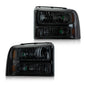 Solid Spare FIT FOR 05-07 FORD F250 F350 F450 F550 SUPERDUTY SMOKE HEADLIGHTS LAMPS PAIR
