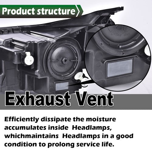 Solid Spare Passenger Right Headlight Headlamp Halogen w/LED DRL For 2018-2020 Chevy Equinox