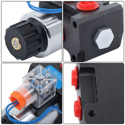 Solid Spare 13GPM Hydraulic Adjustable Variable Flow Control Valve 6 Port 12V DC New