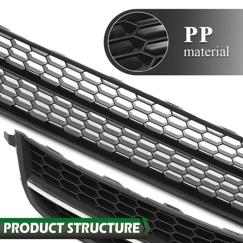 Solid Spare Fit For 2012-2015 VW Passat Front Bumper Lower Grille Grill Fog Light Cover