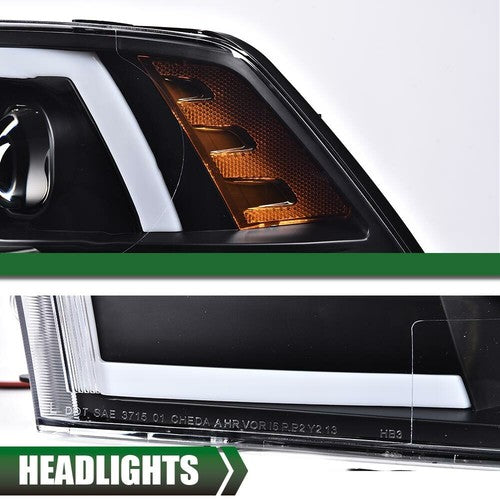 Solid Spare [LED Tube] DRL Fit For 09-18 Dodge Ram 1500 2500 3500 Black Projector Headlights